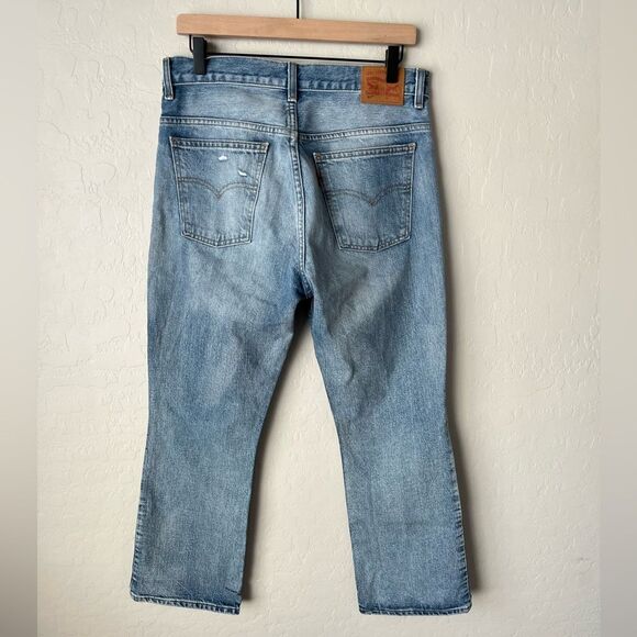 Levi’s 517 1969 Bootcut Cropped Distressed Orange Tab Jeans Heat Stroke Wash - Picture 3 of 8